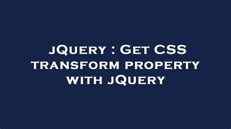 Dễ dàng tạo Ajax: Nhờ thư viện jQuery, code được viết bởi Ajax có thể dễ dàng tương. . Jquery get css variable
